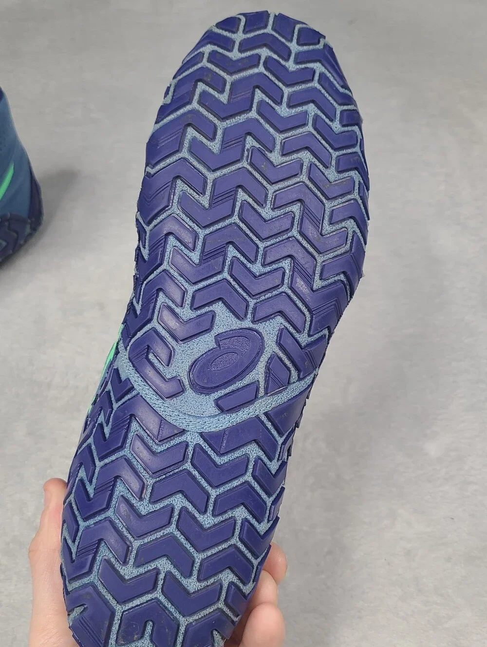 ASICS Aggressor 5 Men’s wrestling Shoes Sneakers Blue Green Size 11.5